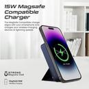 Promate Powermag-Trio 10000MAH Supercharge Magsafe Compatible And Apple Watch Wireless Charging Power Bank (Black, White)