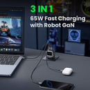 UGREEN Mini Robot 65W 3-Port PD GAN Fast Charger (Space Grey) (CD361/15570)