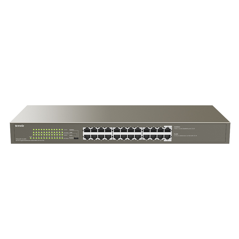 Tenda TEG1124P-24-250W 1000M&PoE 24-Port Gigabit Ethernet Switch with 24-Port PoE