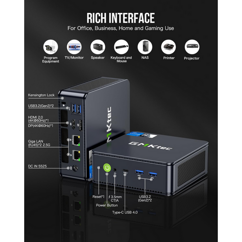 GMKtec NucBox K7 Plus Mini PC - Intel Core i7 136200H | 32GB RAM | 1TB SSD | Intel UHD Graphics | Windows 11 Pro