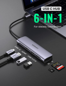 UGREEN USB-C 6-In-1 Multifunctional Adapter (Space Gray) (CM195/70411)