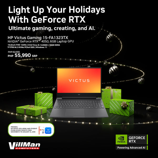 HP Victus Gaming 15-FA1323TX (Mica Silver) 15.6inch FHD | Intel Core i5-12450H | 16GB RAM | 512GB SSD | NVIDIA Geforce RTX 4050 6GB | Windows 11 Home