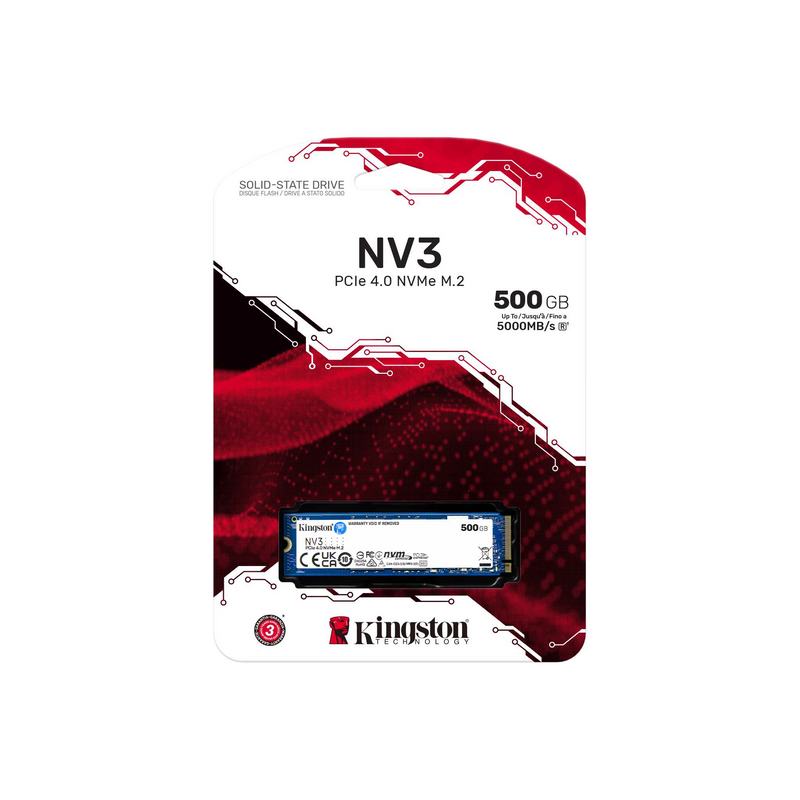 Kingston NV3 M.2 500GB NVMe PCIe 4.0 SSD SNV3S/500G