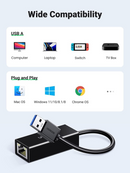 UGREEN USB-A 3.0 To Gigabit Ethernet Adapter 10cm (Black) (CR111/20256)