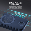 Promate Powermag-Trio 10000MAH Supercharge Magsafe Compatible And Apple Watch Wireless Charging Power Bank (Black, White)