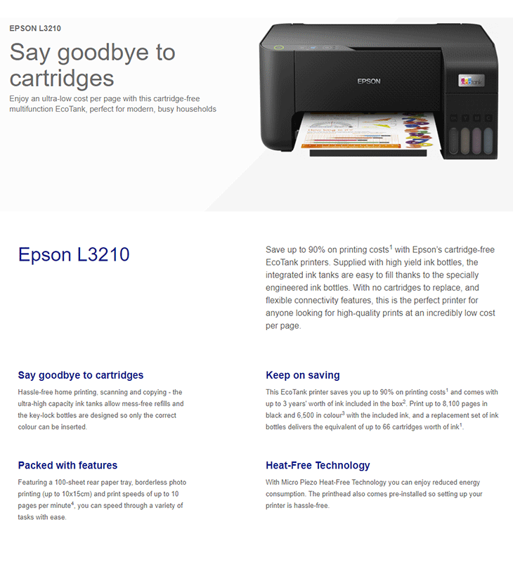 Epson L3210 (PRINT/SCAN/COPY) All-in-One Printer