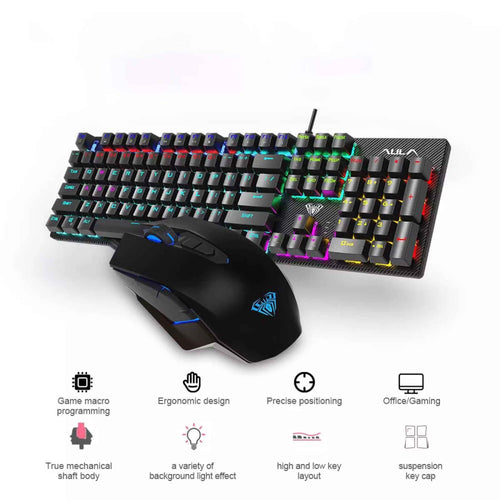 Aula T640 Mechanical Wired Gaming Keyboard & Wired Gaming Mouse Combo