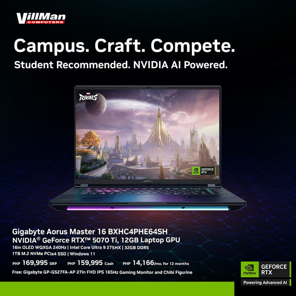 Gigabyte Aorus Master 16 BXHC4PHE64SH | 16in OLED 240Hz | Core Ultra 9 275HX | 32GB RAM | 1TB SSD | NVIDIA GF RTX 5070 Ti | Win11