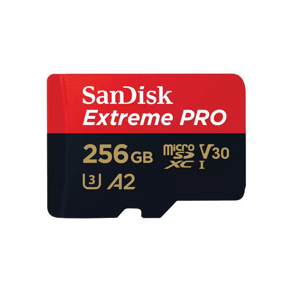 SanDisk 256GB EXTREME PRO MICROSDXC SDSQXCD-256G-GN6MA V30/U3/C10/A2/UHS-I/200MBs R/140MBs W/4x6