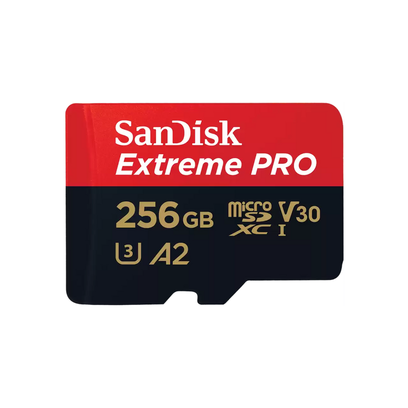 SanDisk 256GB EXTREME PRO MICROSDXC SDSQXCD-256G-GN6MA V30/U3/C10/A2/UHS-I/200MBs R/140MBs W/4x6