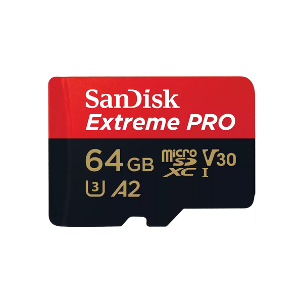 SanDisk 64GB EXTREME PRO MICROSDXC SDSQXCU-064G-GN6MA V30/U3/C10/A2/UHS-I 200MB/s R/90MB/S W/4X6