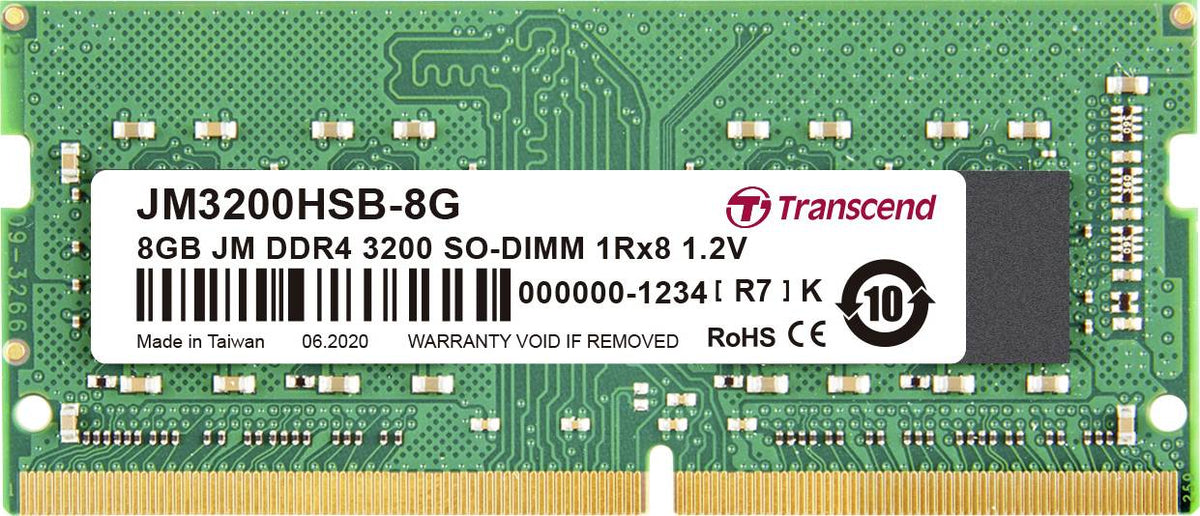 メモリー Transcend JM3200HSB-8G 8GB JM DDR4 3200 DDR4 3200 Unbuffered SO-DIMM 8GB - Transcend Information, Inc.
