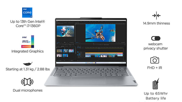 Lenovo Yoga Slim 6i 14IAP8 82WU001XPH 14inch 2.8K IPS 400nits 90Hz | Intel Core i7 1260P | Intel Iris Xe Graphics | 16GB RAM |1TBGB SSD | Windows 11