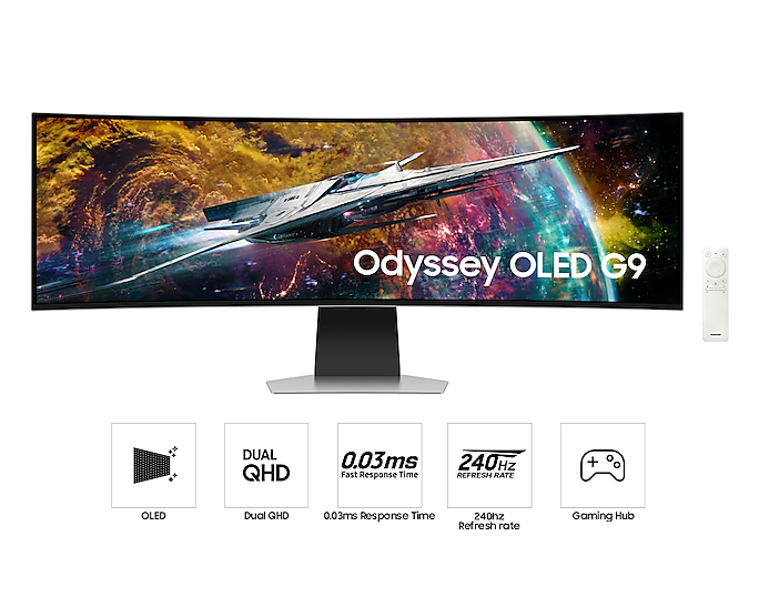 Samsung LS49CG954SEXXP 49inch Curved 1800R Odyssey G9 OLED 0.03ms 240Hz HDMI Gaming Monitor