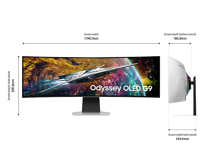 Samsung LS49CG954SEXXP 49inch Curved 1800R Odyssey G9 OLED 0.03ms 240Hz HDMI Gaming Monitor