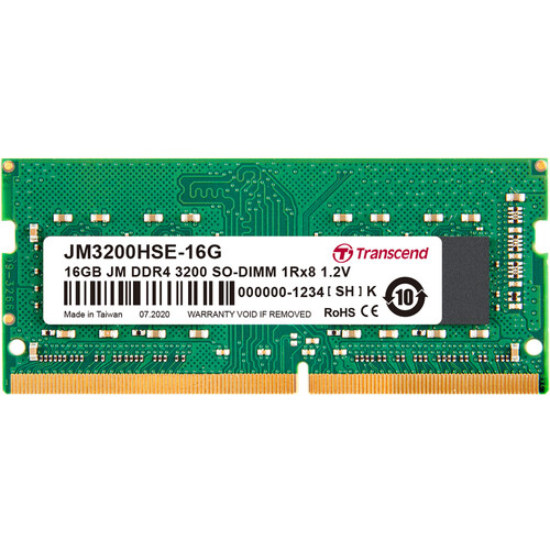 Transcend 16GB DDR4-3200MHz SODIMM JM3200HSE Memory