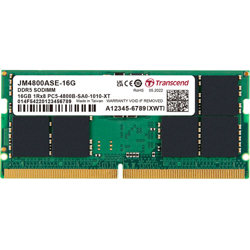 Transcend 16GB DDR5-4800MHz SODIMM JM4800ASE Memory
